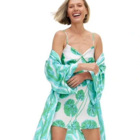Geranium Leaf Short Satin SlipDress - DVF for Target - Picture 3 of 6